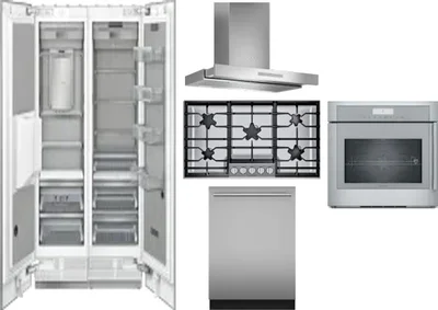 6 Piece Package Includes Refrigerator, Freezer, Cooktop, Wall Oven, Hood And Dishwasher