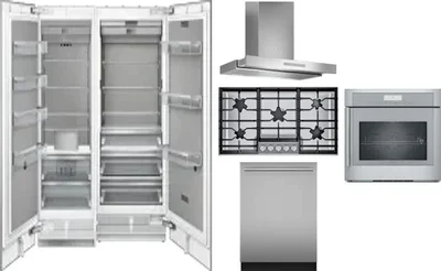 6 Piece Package Includes Refrigerator, Freezer, Cooktop, Wall Oven, Hood And Dishwasher
