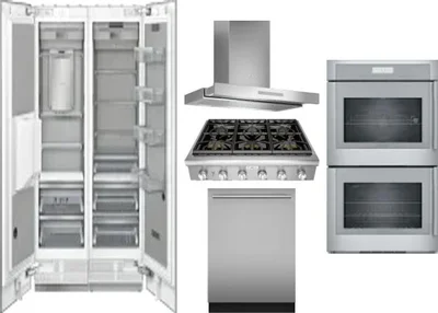 6 Piece Package Includes Refrigerator, Freezer, Cooktop, Wall Oven, Hood And Dishwasher