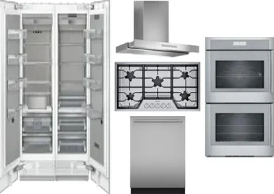 6 Piece Package Includes Refrigerator, Freezer, Cooktop, Wall Oven, Hood And Dishwasher
