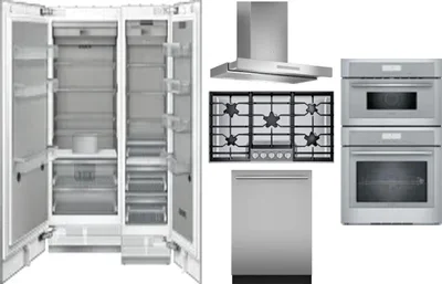6 Piece Package Includes Refrigerator, Freezer, Cooktop, Wall Oven, Hood And Dishwasher