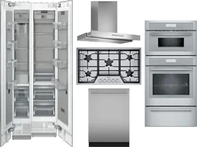 6 Piece Package Includes Refrigerator, Freezer, Cooktop, Wall Oven, Hood And Dishwasher