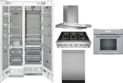 6 Piece Package Includes Refrigerator, Freezer, Cooktop, Wall Oven, Hood And Dishwasher