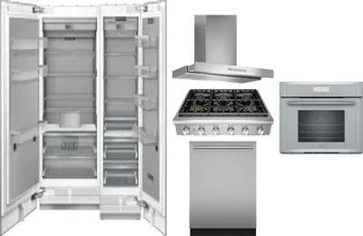 6 Piece Package Includes Refrigerator, Freezer, Cooktop, Wall Oven, Hood And Dishwasher