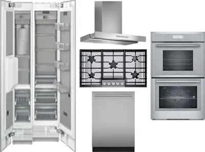 6 Piece Package Includes Refrigerator, Freezer, Cooktop, Wall Oven, Hood And Dishwasher