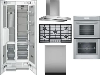 6 Piece Package Includes Refrigerator, Freezer, Cooktop, Wall Oven, Hood And Dishwasher