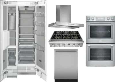 6 Piece Package Includes Refrigerator, Freezer, Cooktop, Wall Oven, Hood And Dishwasher