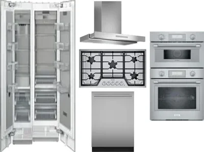 6 Piece Package Includes Refrigerator, Freezer, Cooktop, Wall Oven, Hood And Dishwasher
