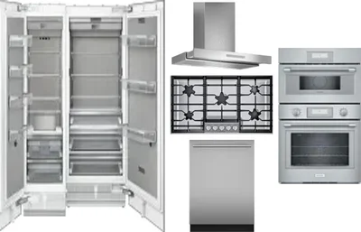 6 Piece Package Includes Refrigerator, Freezer, Cooktop, Wall Oven, Hood And Dishwasher