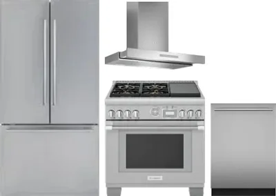 4 Piece Package Includes Refrigerator, Range, Hood And Dishwasher