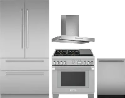 4 Piece Package Includes Refrigerator, Range, Hood And Dishwasher