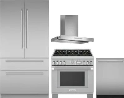4 Piece Package Includes Refrigerator, Range, Hood And Dishwasher