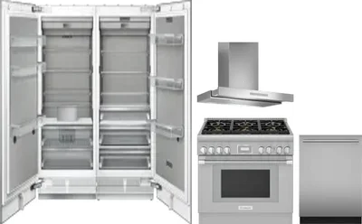 5 Piece Package Includes Refrigerator, Freezer, Range, Hood And Dishwasher