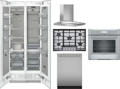6 Piece Package Includes Refrigerator, Freezer, Cooktop, Wall Oven, Hood And Dishwasher
