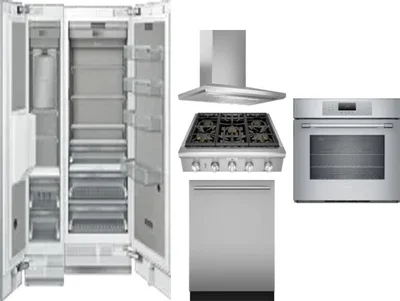 6 Piece Package Includes Refrigerator, Freezer, Cooktop, Wall Oven, Hood And Dishwasher