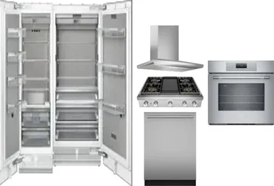 6 Piece Package Includes Refrigerator, Freezer, Cooktop, Wall Oven, Hood And Dishwasher