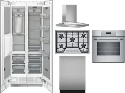 6 Piece Package Includes Refrigerator, Freezer, Cooktop, Wall Oven, Hood And Dishwasher