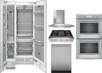 6 Piece Package Includes Refrigerator, Freezer, Cooktop, Wall Oven, Hood And Dishwasher