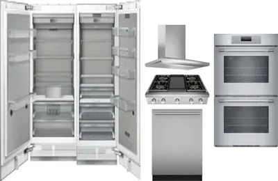 6 Piece Package Includes Refrigerator, Freezer, Cooktop, Wall Oven, Hood And Dishwasher