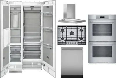 6 Piece Package Includes Refrigerator, Freezer, Cooktop, Wall Oven, Hood And Dishwasher