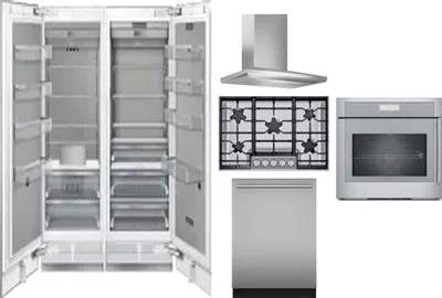 6 Piece Package Includes Refrigerator, Freezer, Cooktop, Wall Oven, Hood And Dishwasher