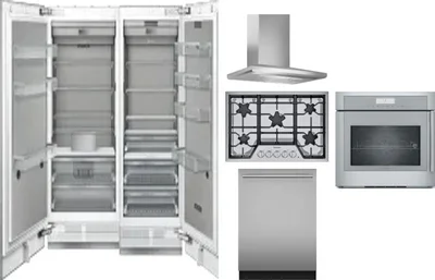 6 Piece Package Includes Refrigerator, Freezer, Cooktop, Wall Oven, Hood And Dishwasher