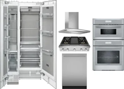 6 Piece Package Includes Refrigerator, Freezer, Cooktop, Wall Oven, Hood And Dishwasher