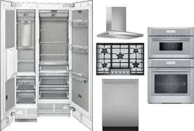 6 Piece Package Includes Refrigerator, Freezer, Cooktop, Wall Oven, Hood And Dishwasher