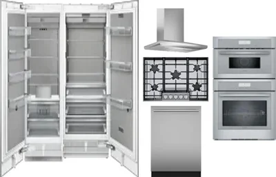 6 Piece Package Includes Refrigerator, Freezer, Cooktop, Wall Oven, Hood And Dishwasher