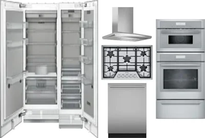 6 Piece Package Includes Refrigerator, Freezer, Cooktop, Wall Oven, Hood And Dishwasher