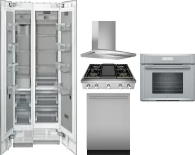 6 Piece Package Includes Refrigerator, Freezer, Cooktop, Wall Oven, Hood And Dishwasher