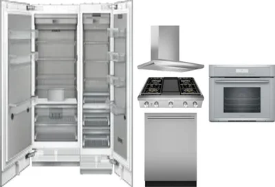 6 Piece Package Includes Refrigerator, Freezer, Cooktop, Wall Oven, Hood And Dishwasher