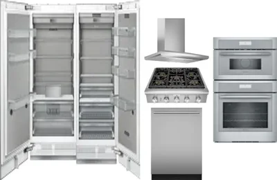 6 Piece Package Includes Refrigerator, Freezer, Cooktop, Wall Oven, Hood And Dishwasher