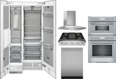 6 Piece Package Includes Refrigerator, Freezer, Cooktop, Wall Oven, Hood And Dishwasher