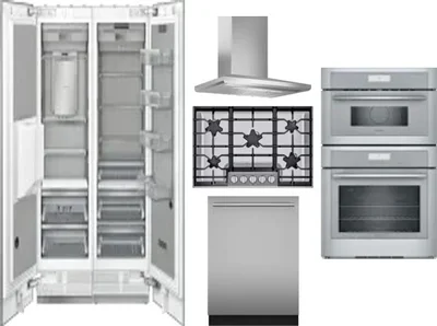 6 Piece Package Includes Refrigerator, Freezer, Cooktop, Wall Oven, Hood And Dishwasher