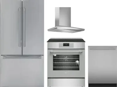 4 Piece Package Includes Refrigerator, Range, Hood And Dishwasher