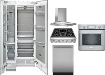 6 Piece Package Includes Refrigerator, Freezer, Cooktop, Wall Oven, Hood And Dishwasher