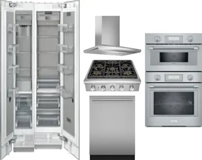 6 Piece Package Includes Refrigerator, Freezer, Cooktop, Wall Oven, Hood And Dishwasher