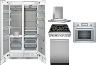 6 Piece Package Includes Refrigerator, Freezer, Cooktop, Wall Oven, Hood And Dishwasher