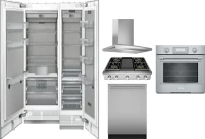 6 Piece Package Includes Refrigerator, Freezer, Cooktop, Wall Oven, Hood And Dishwasher