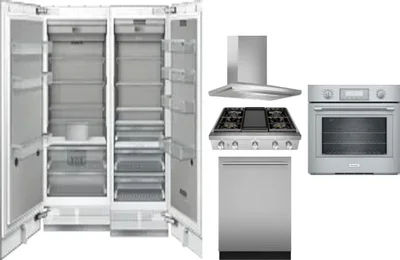 6 Piece Package Includes Refrigerator, Freezer, Cooktop, Wall Oven, Hood And Dishwasher