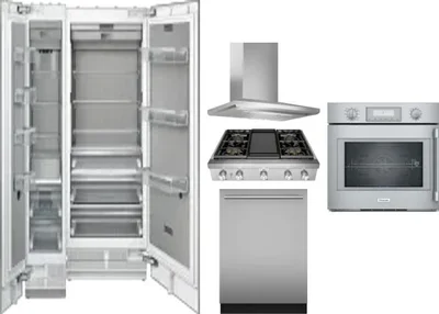6 Piece Package Includes Refrigerator, Freezer, Cooktop, Wall Oven, Hood And Dishwasher