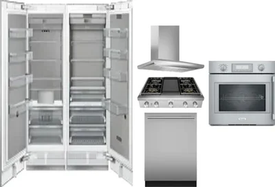 6 Piece Package Includes Refrigerator, Freezer, Cooktop, Wall Oven, Hood And Dishwasher