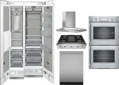 6 Piece Package Includes Refrigerator, Freezer, Cooktop, Wall Oven, Hood And Dishwasher