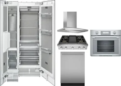6 Piece Package Includes Refrigerator, Freezer, Cooktop, Wall Oven, Hood And Dishwasher