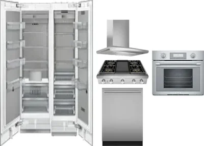 6 Piece Package Includes Refrigerator, Freezer, Cooktop, Wall Oven, Hood And Dishwasher