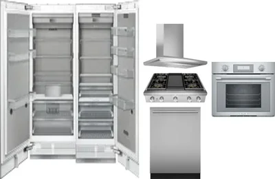 6 Piece Package Includes Refrigerator, Freezer, Cooktop, Wall Oven, Hood And Dishwasher