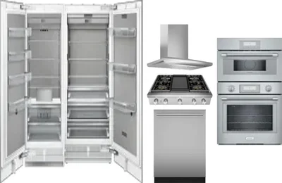 6 Piece Package Includes Refrigerator, Freezer, Cooktop, Wall Oven, Hood And Dishwasher