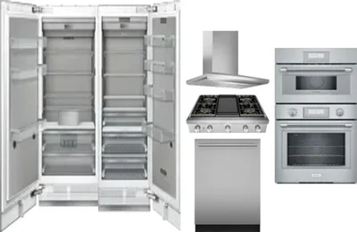6 Piece Package Includes Refrigerator, Freezer, Cooktop, Wall Oven, Hood And Dishwasher