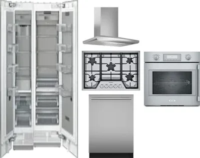6 Piece Package Includes Refrigerator, Freezer, Cooktop, Wall Oven, Hood And Dishwasher